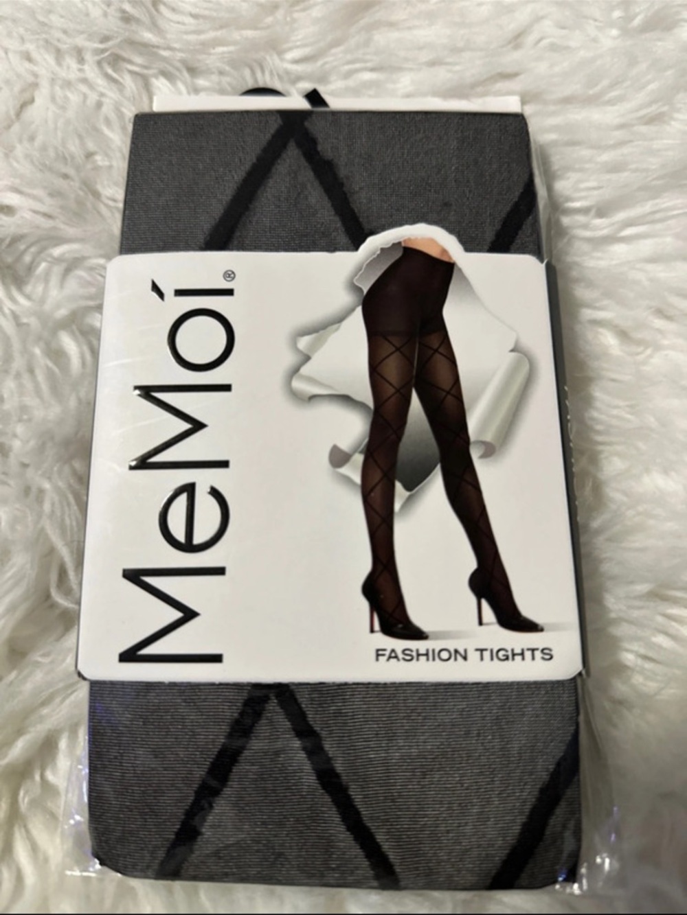 NWT MeMoi Diamond Fashion Sheer Tights in Black
